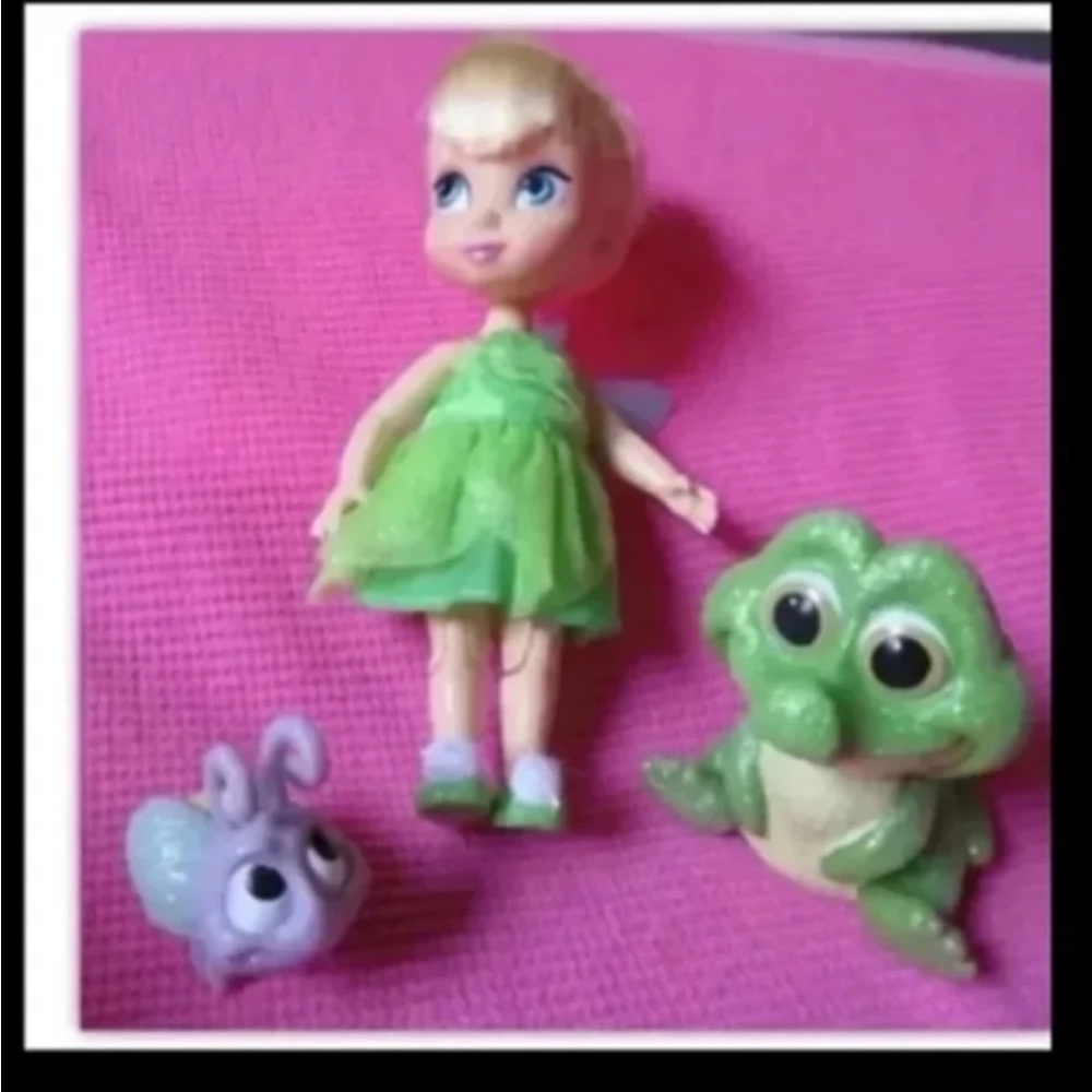 Disney ANIMATORS TINKERBELL 5" DOLL & BABY TICK TOCK CROC & FIREFLY figure lot
